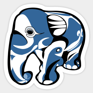 Indo Elephants Blu Sticker